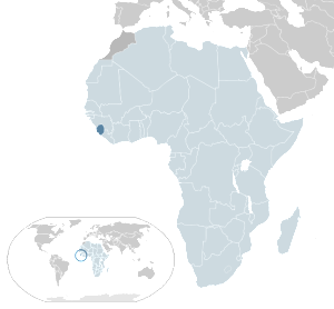 African map with Sierra Leone highlighted