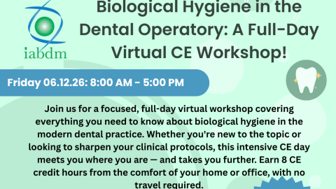 Biological Hygiene in the Dental Operatory