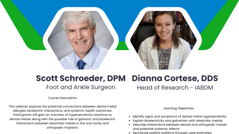 Dental Metal Allergies, Bioelectricity and Systemic Effects Webinar